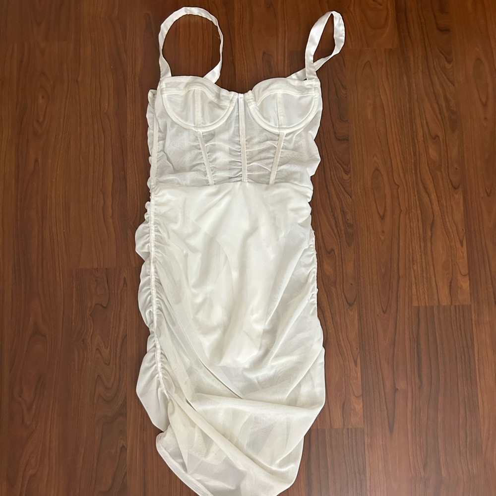 Oh Polly Mesh White Dress